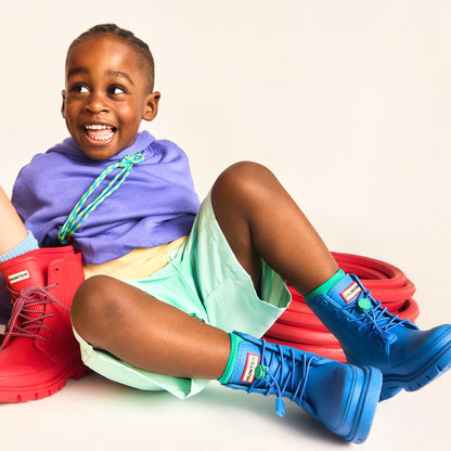 Hunter Boots Little Kids Stamp Lace-Up Waterproof Ankle Boots