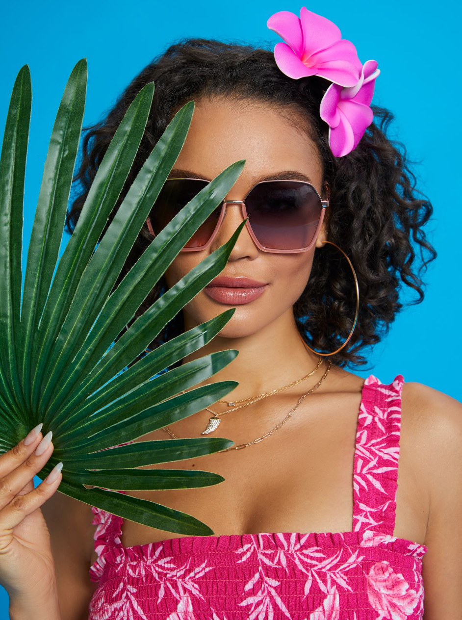 Accessories Geometric Metal Sunglasses - Rose Gold | Jessica Simpson