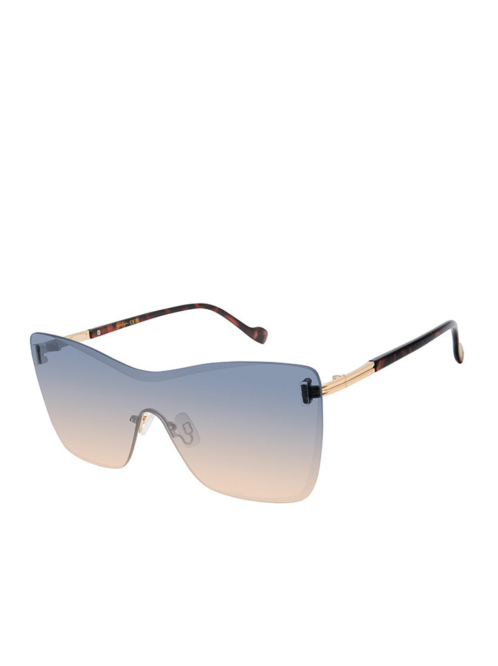 Accessories Glamorous Frameless Shield Sunglasses - Gold & Tortoise | Jessica Simpson