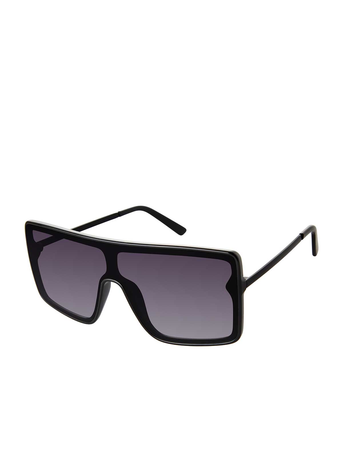 Accessories Square Shield Metal Temple Sunglasses - Black | Jessica Simpson
