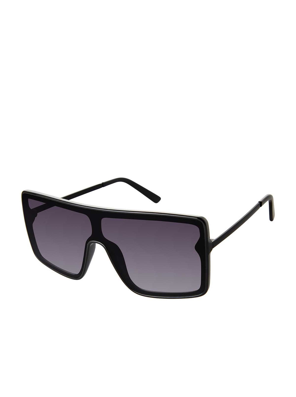 Accessories Square Shield Metal Temple Sunglasses - Black | Jessica Simpson