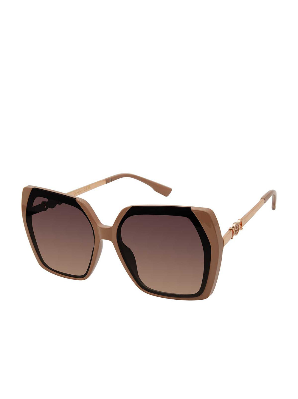 Accessories Geometric Metal Temple Sunglasses - Nude | Jessica Simpson