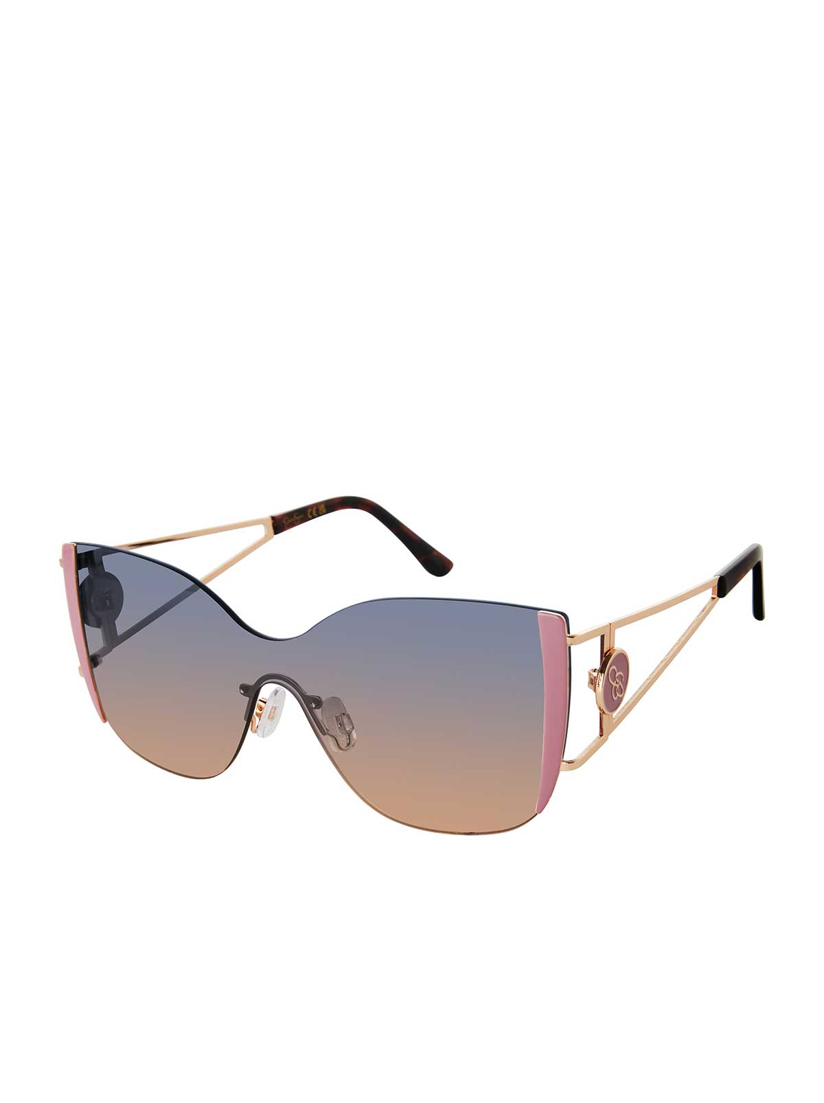 Accessories Metal Cat Eye Shield Sunglasses - Gold & Rose | Jessica Simpson