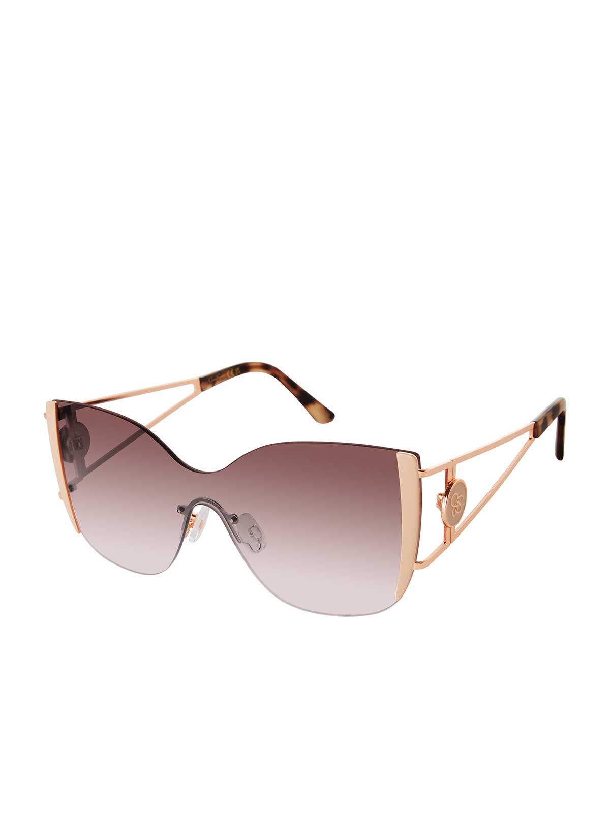 Accessories Metal Cat Eye Shield Sunglasses - Rose Gold | Jessica Simpson