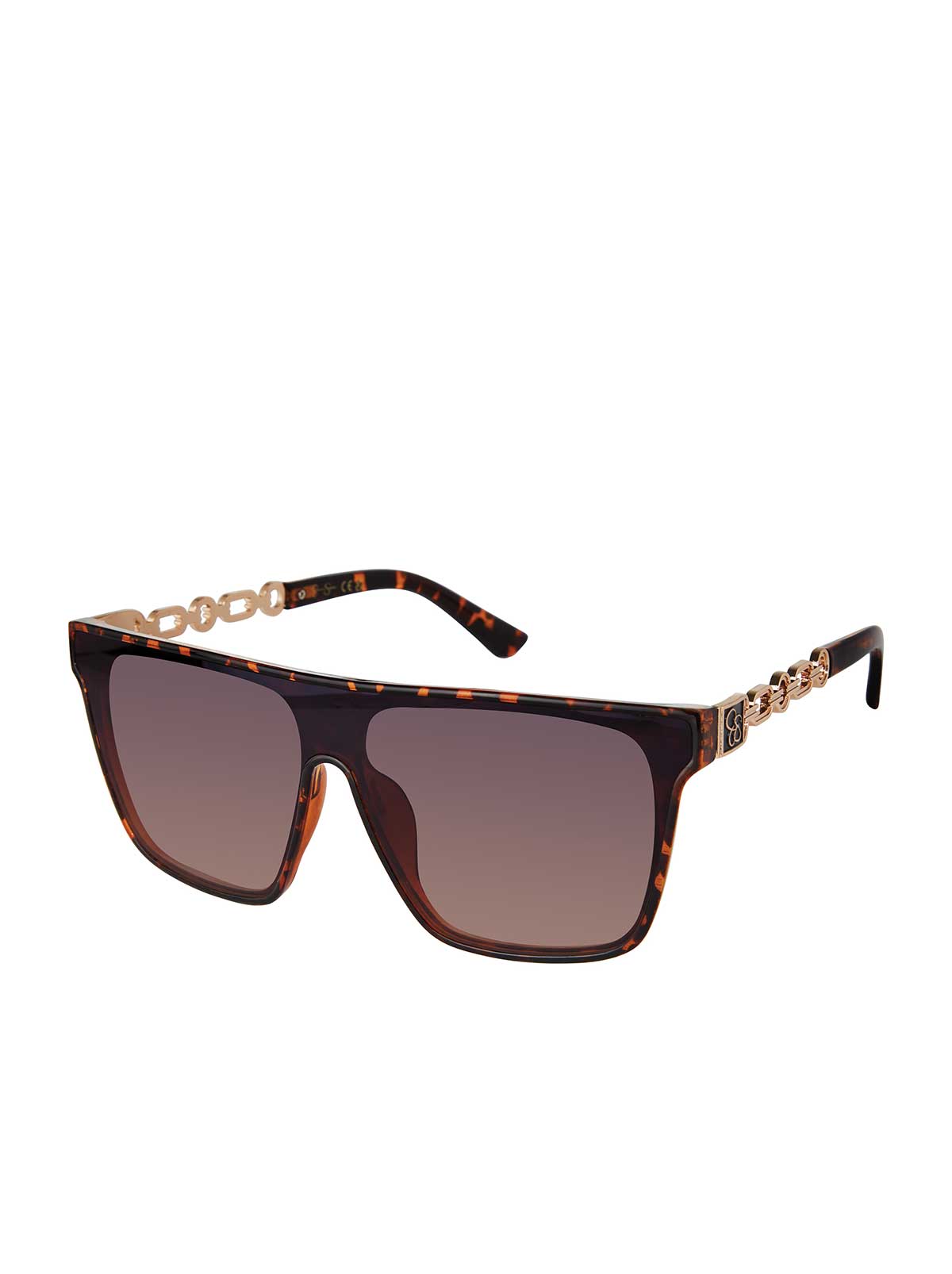 Accessories Metal Square Shield Sunglasses - Tortoise | Jessica Simpson