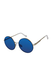 Accessories Vintage Metal Round Sunglasses - Silver & Blue | Jessica Simpson