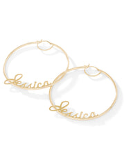 Accessories Personalized Hoop Earrings - 18K Gold | Jessica Simpson