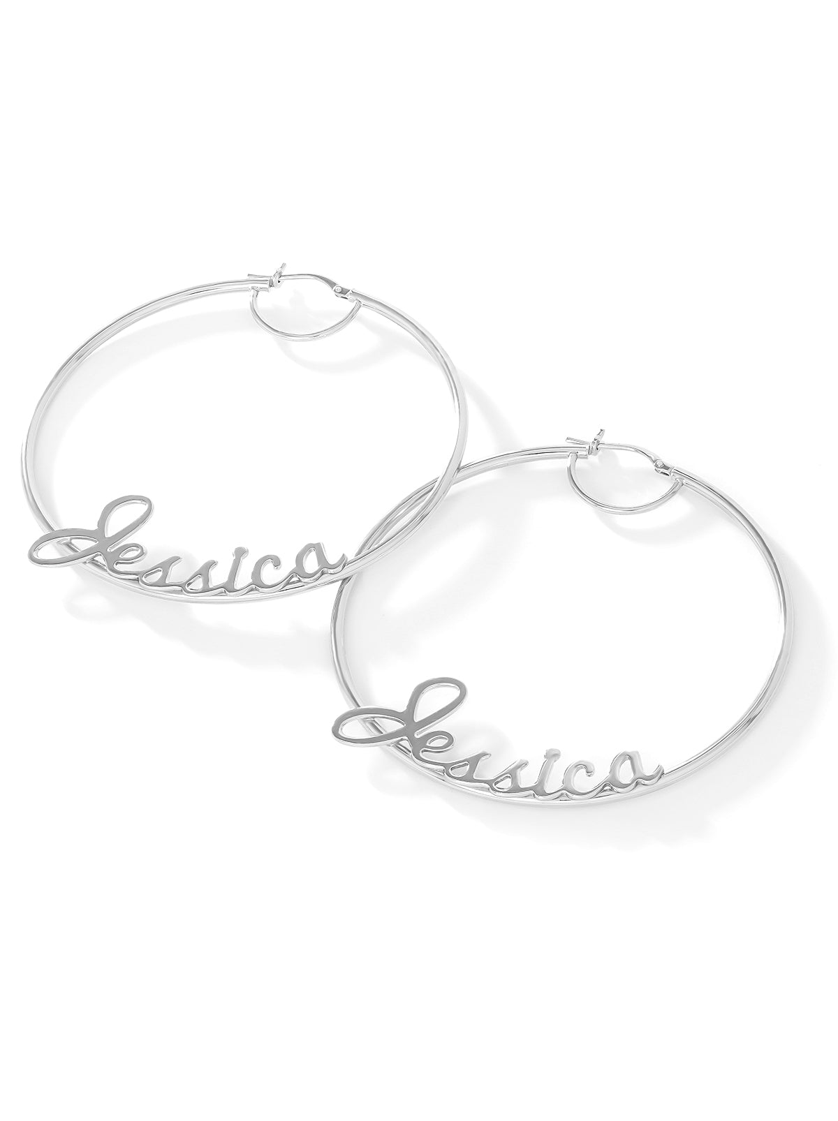 Accessories Personalized Hoop Earrings - Sterling Silver | Jessica Simpson