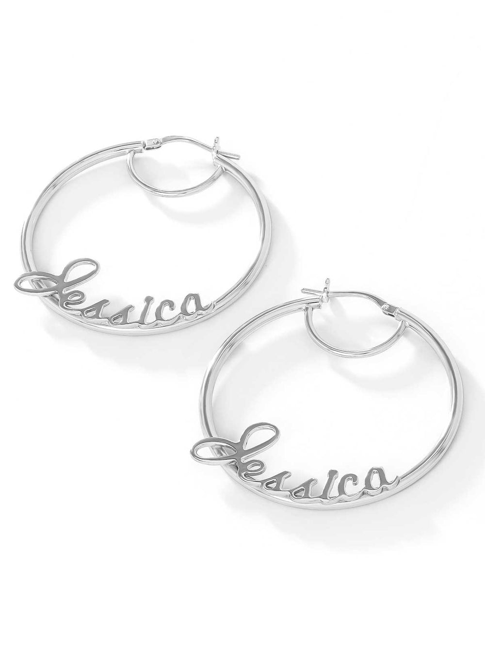 Accessories Personalized Hoop Earrings - Sterling Silver | Jessica Simpson