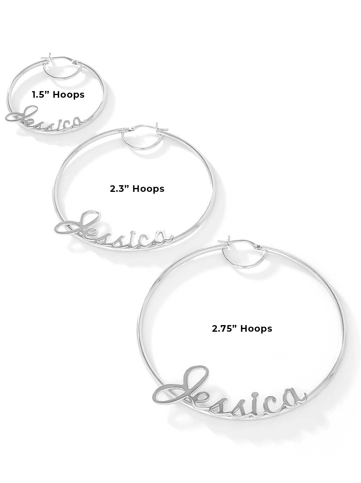 Accessories Personalized Hoop Earrings - Sterling Silver | Jessica Simpson