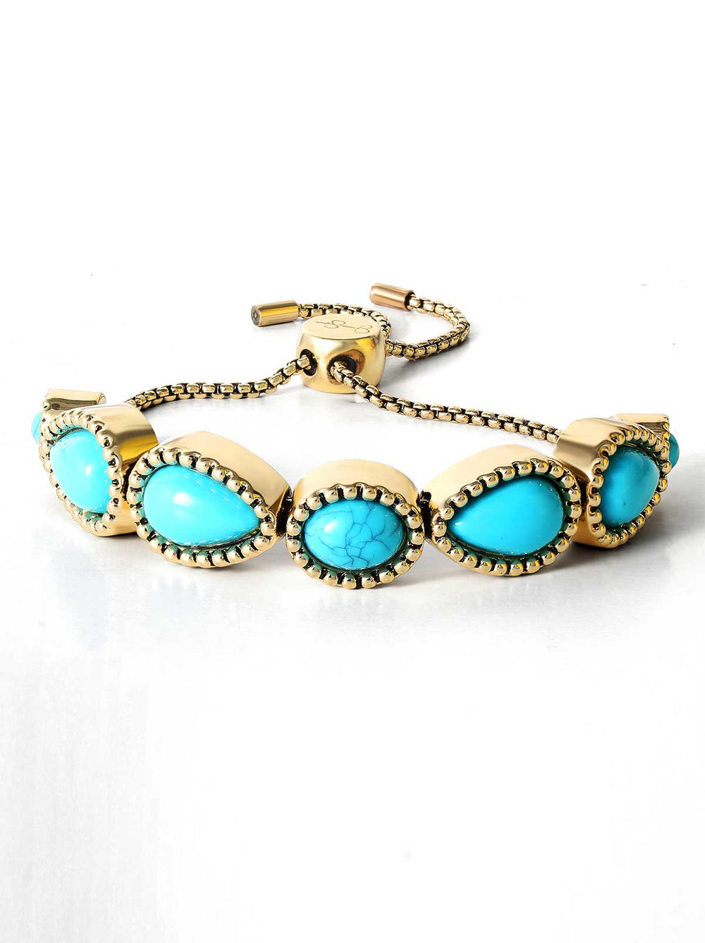 Accessories Turquoise Stone Slider Bracelet - Gold | Jessica Simpson