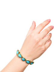 Accessories Turquoise Stone Slider Bracelet - Gold | Jessica Simpson