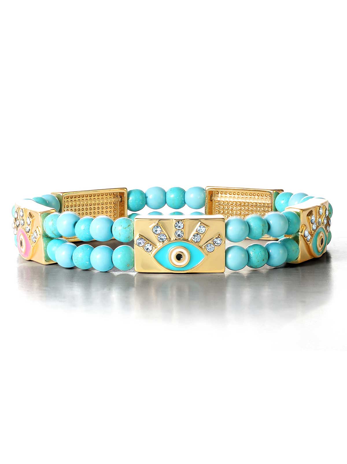 Accessories Evil Eye Turquoise Bead Stretch Bracelet | Jessica Simpson