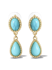 Accessories Turquoise Stone Drop Earrings | Jessica Simpson