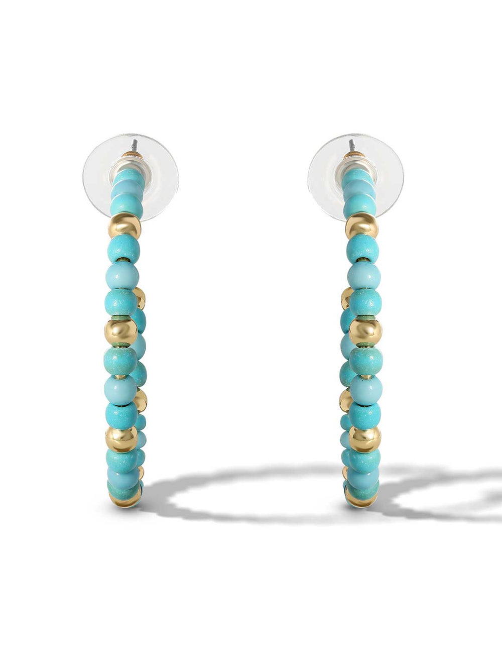 Accessories Turquoise Bead Hoop Earrings - Gold | Jessica Simpson