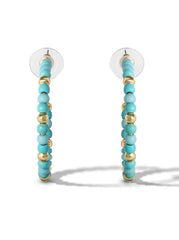 Accessories Turquoise Bead Hoop Earrings - Gold | Jessica Simpson