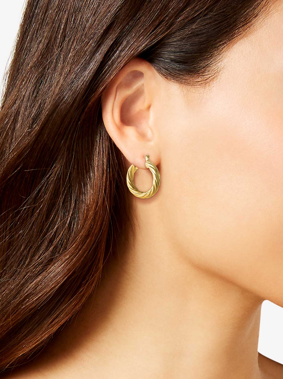 Accessories Thick Twisted Hoop Earrings - Gold | Jessica Simpson
