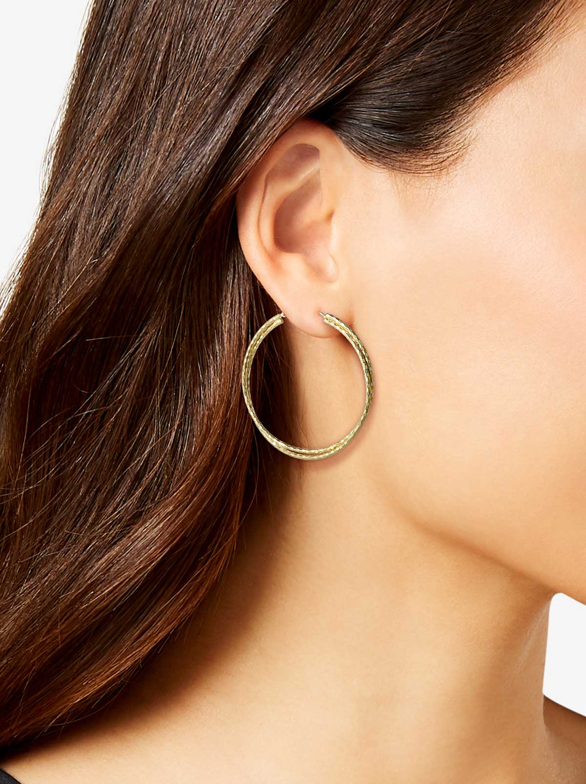 Accessories Double Hoop Faceted Earrings | Jessica Simpson