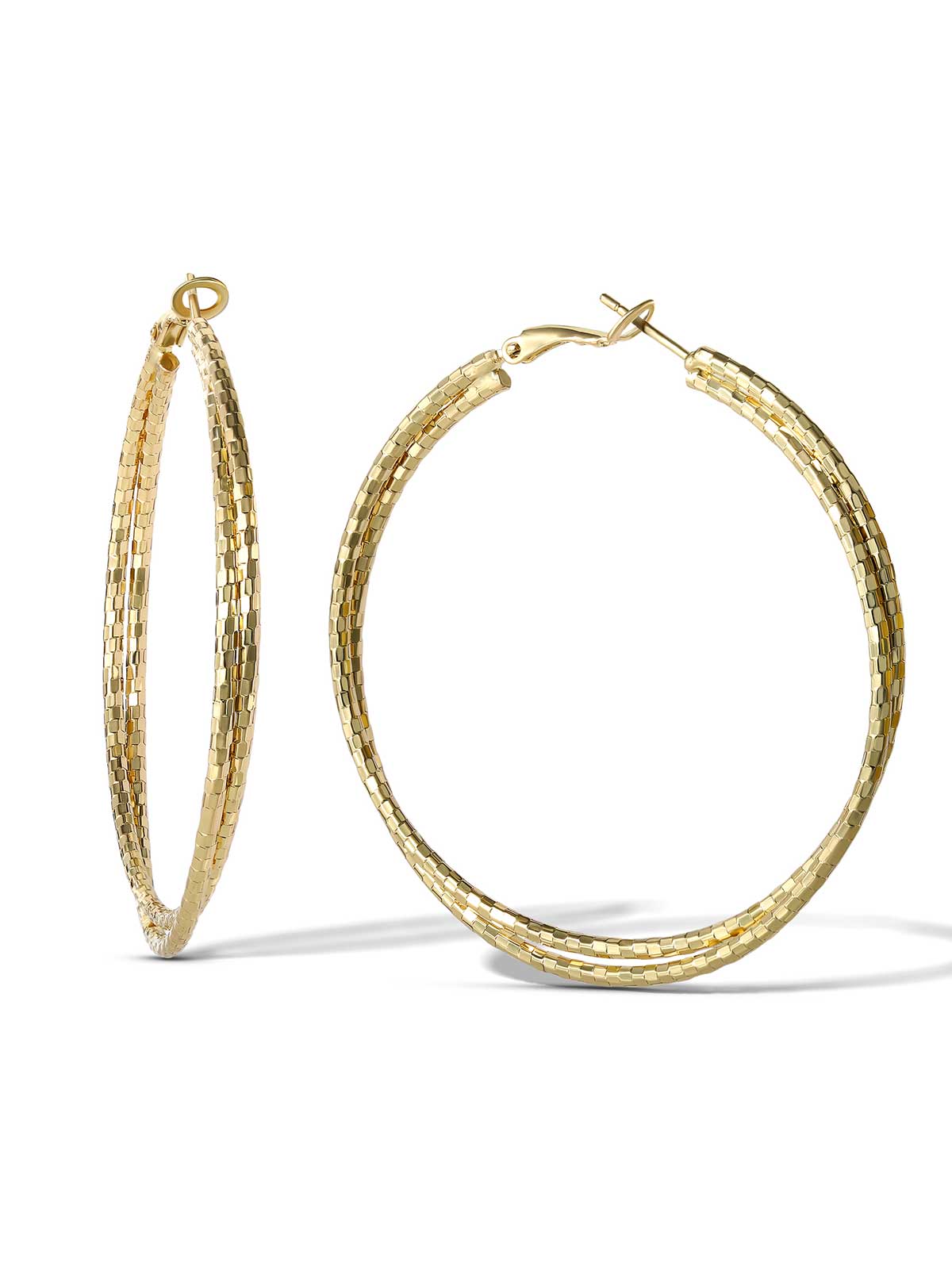 Accessories Double Hoop Faceted Earrings | Jessica Simpson