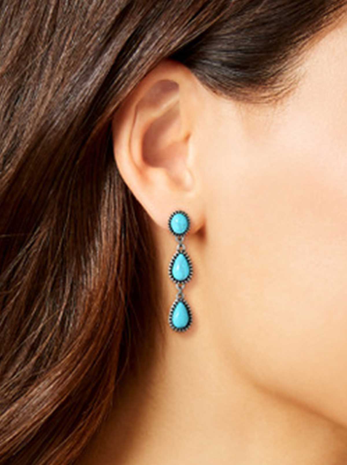 Accessories Three Stone Drop Earrings | Jessica Simpson