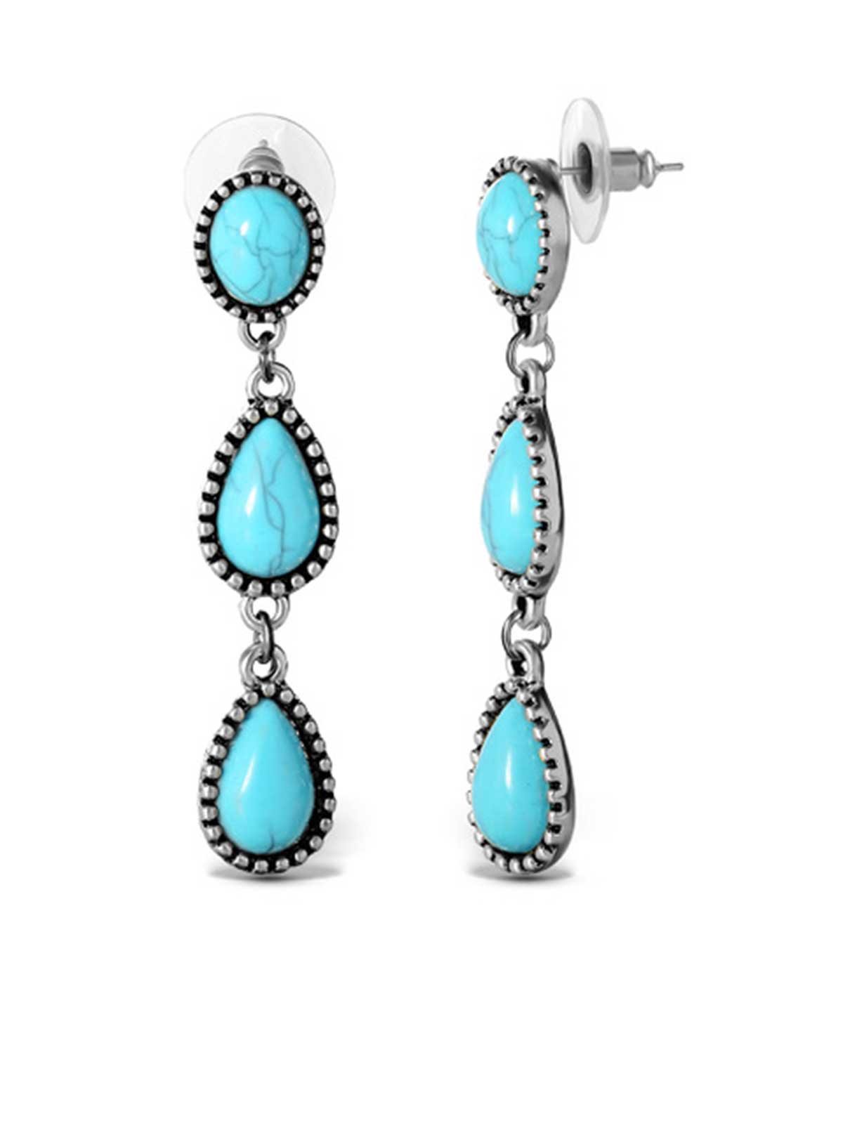 Accessories Three Stone Drop Earrings | Jessica Simpson