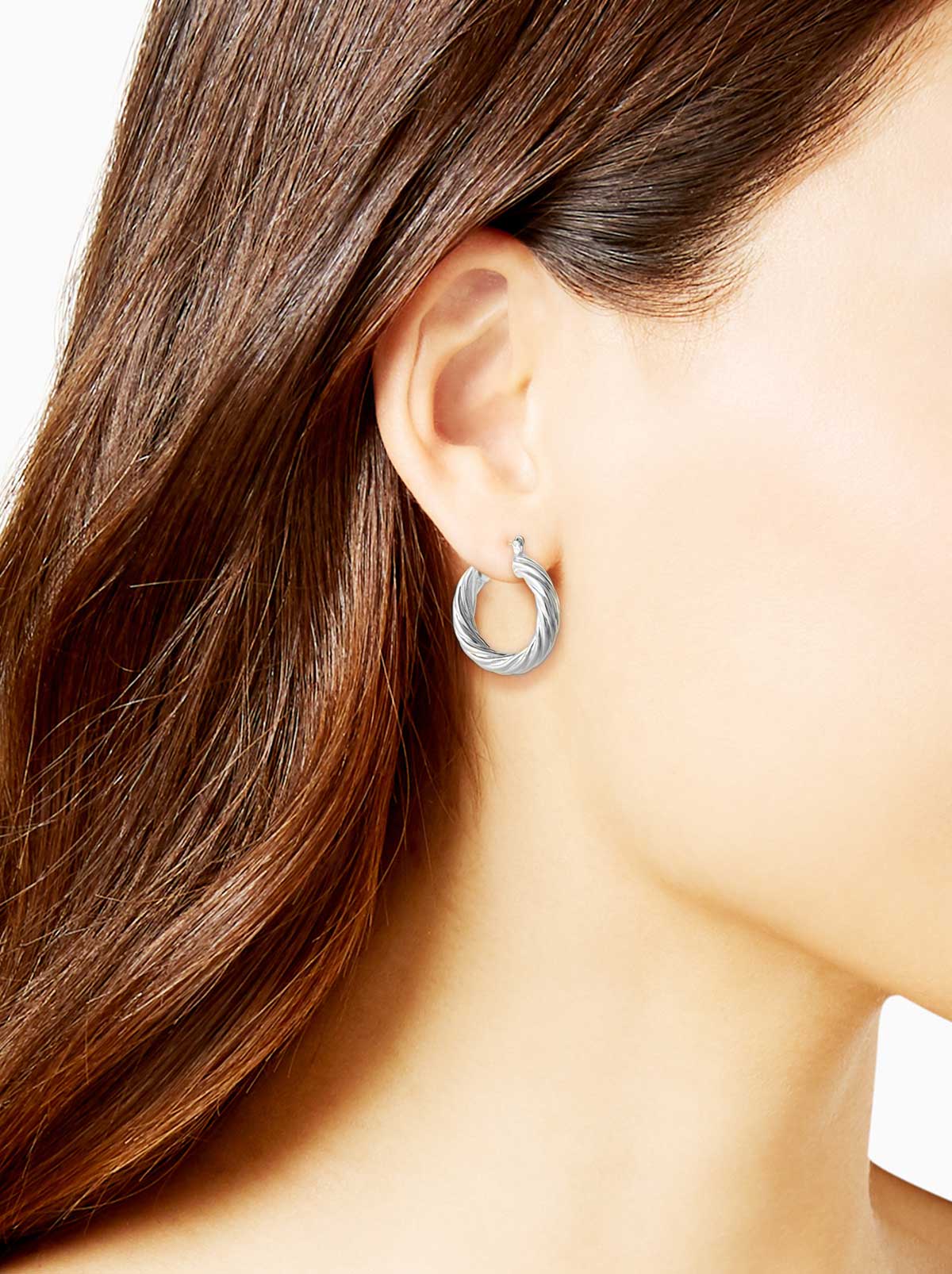 Accessories Thick Twisted Hoop Earrings - Silver | Jessica Simpson