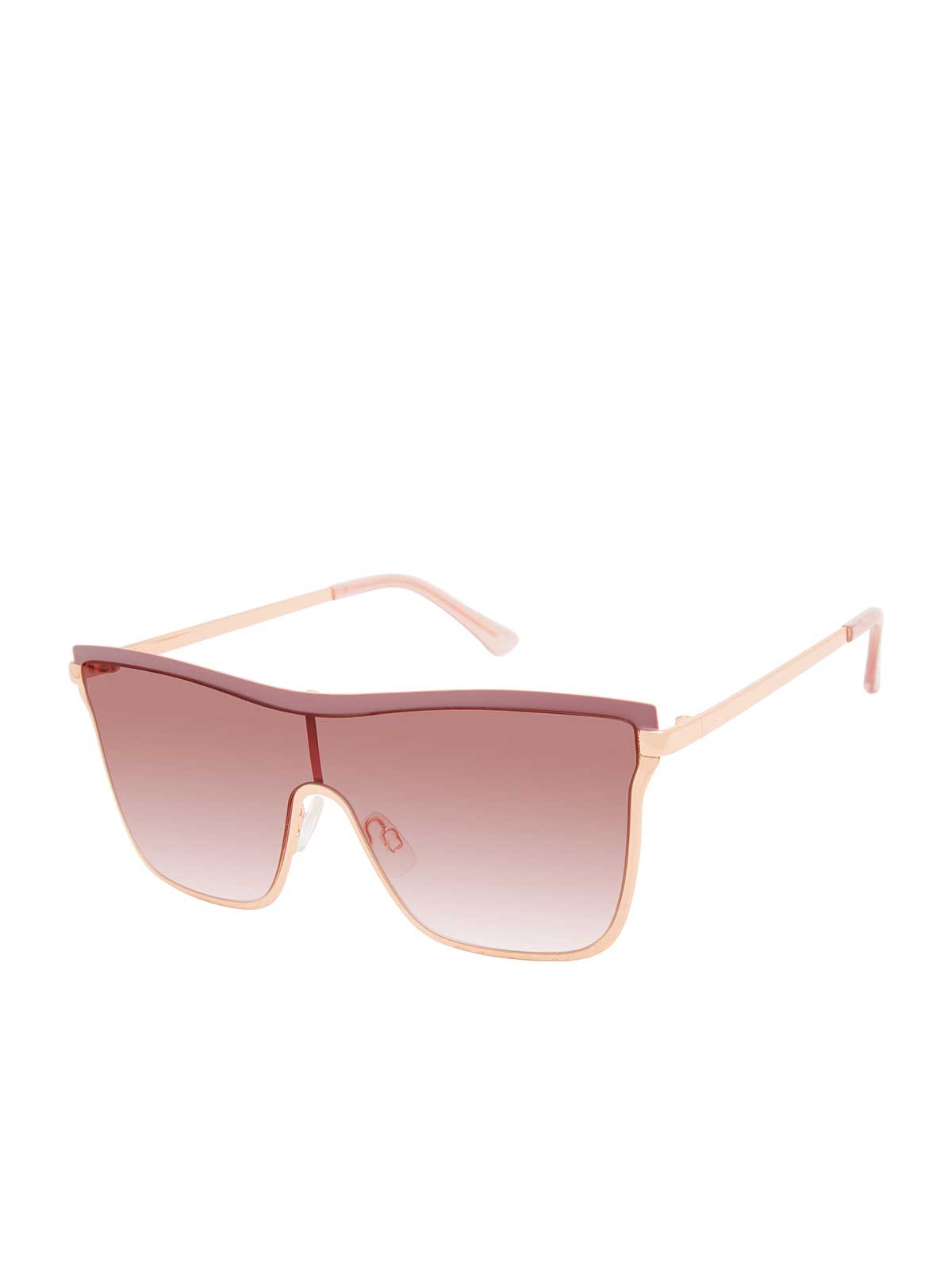 Accessories Chic Metal Square Shield Sunglasses - Rose Gold & Rose | Jessica Simpson