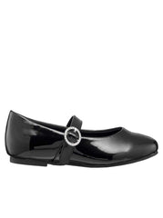 Women Girls' Amy Jeweled Buckle Ballet Flat - Black | Jessica Simpson