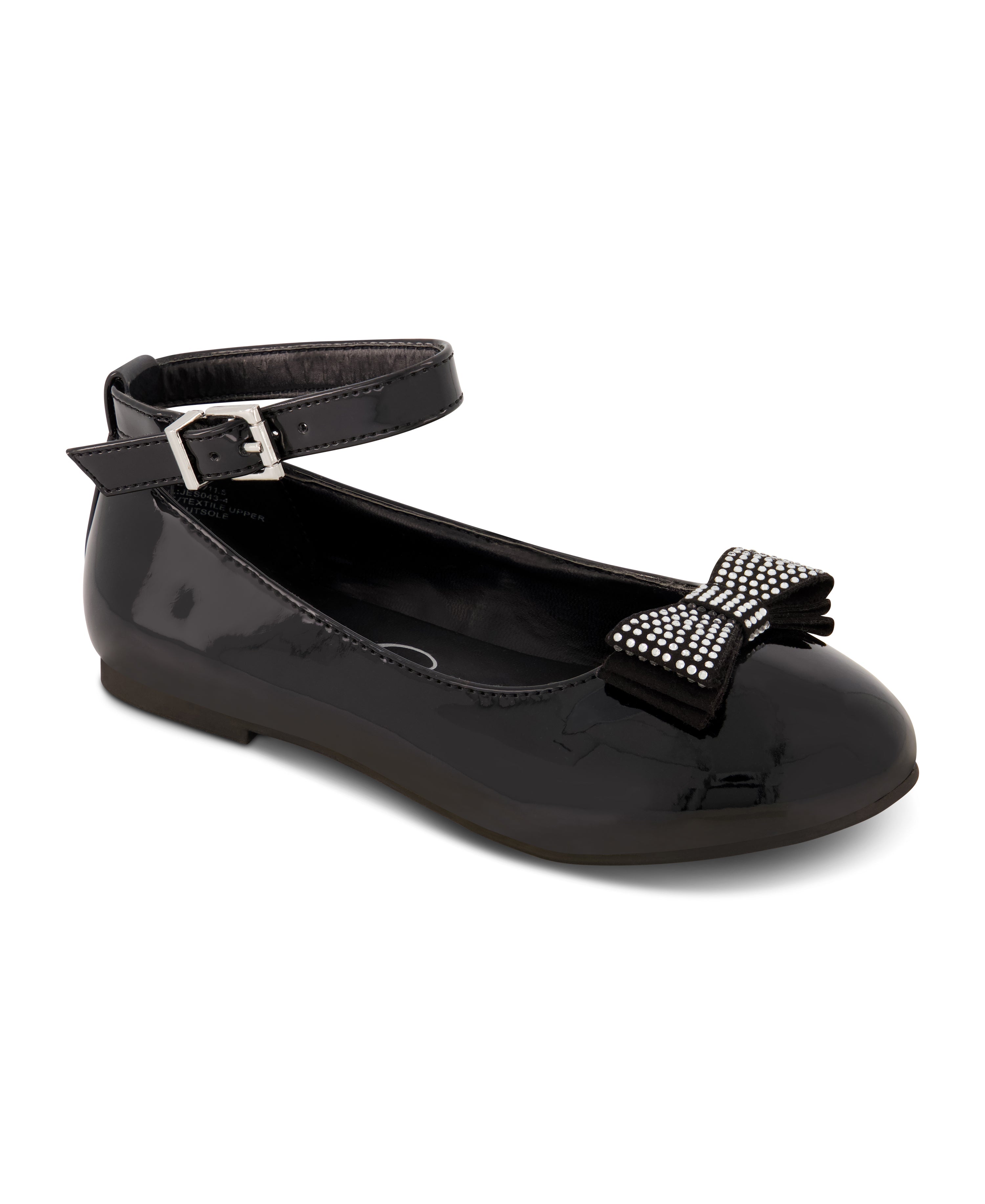 Women Girls' Amy Jeweled Bow Ballet Flat With Strap - Black | Jessica Simpson
