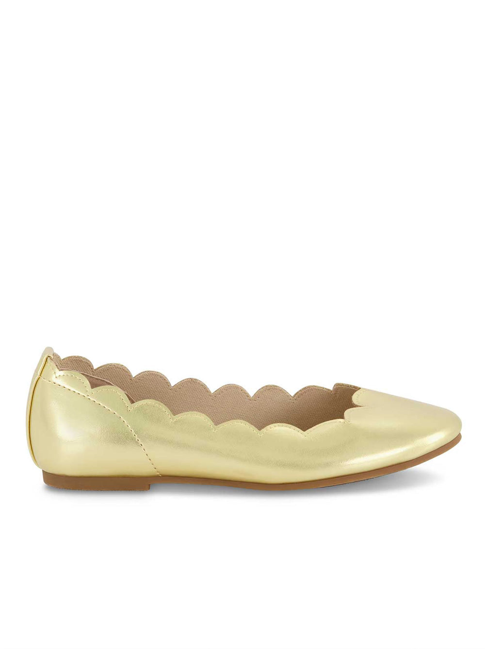 Women Girls' Amy Scallop Ballet Flat - Gold | Jessica Simpson