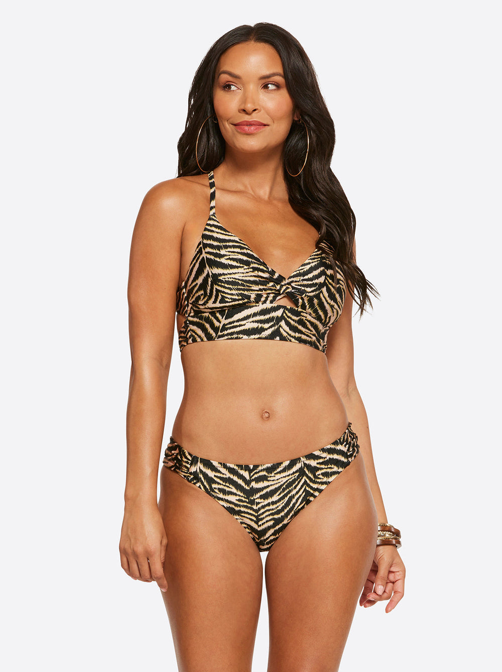 Women Eazy Zebra Twist Front Cami - Black Multi | Jessica Simpson