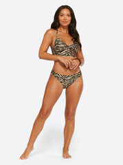 Women Eazy Zebra Side Shirred Hipster - Black Multi | Jessica Simpson