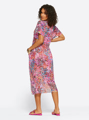 Women French Exit Long Swim Cover Up - Pink Multi | Jessica Simpson