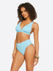 Women Textured Solids Full Support Triangle Bra - Sky | Jessica Simpson