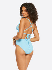 Women Textured Solids Full Support Triangle Bra - Sky | Jessica Simpson