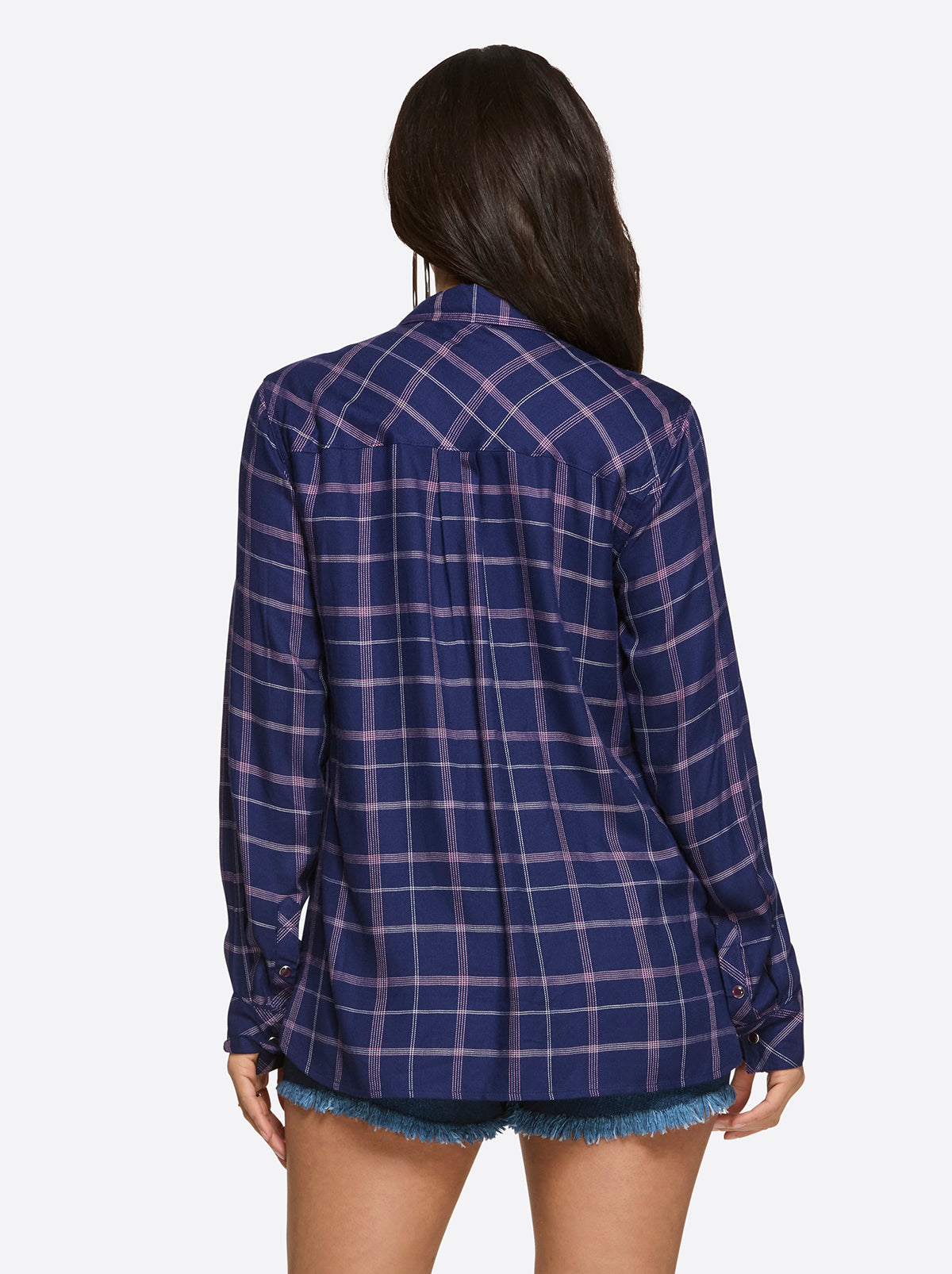Women Petunia Shirt - Ocean Cavern Plaid | Jessica Simpson