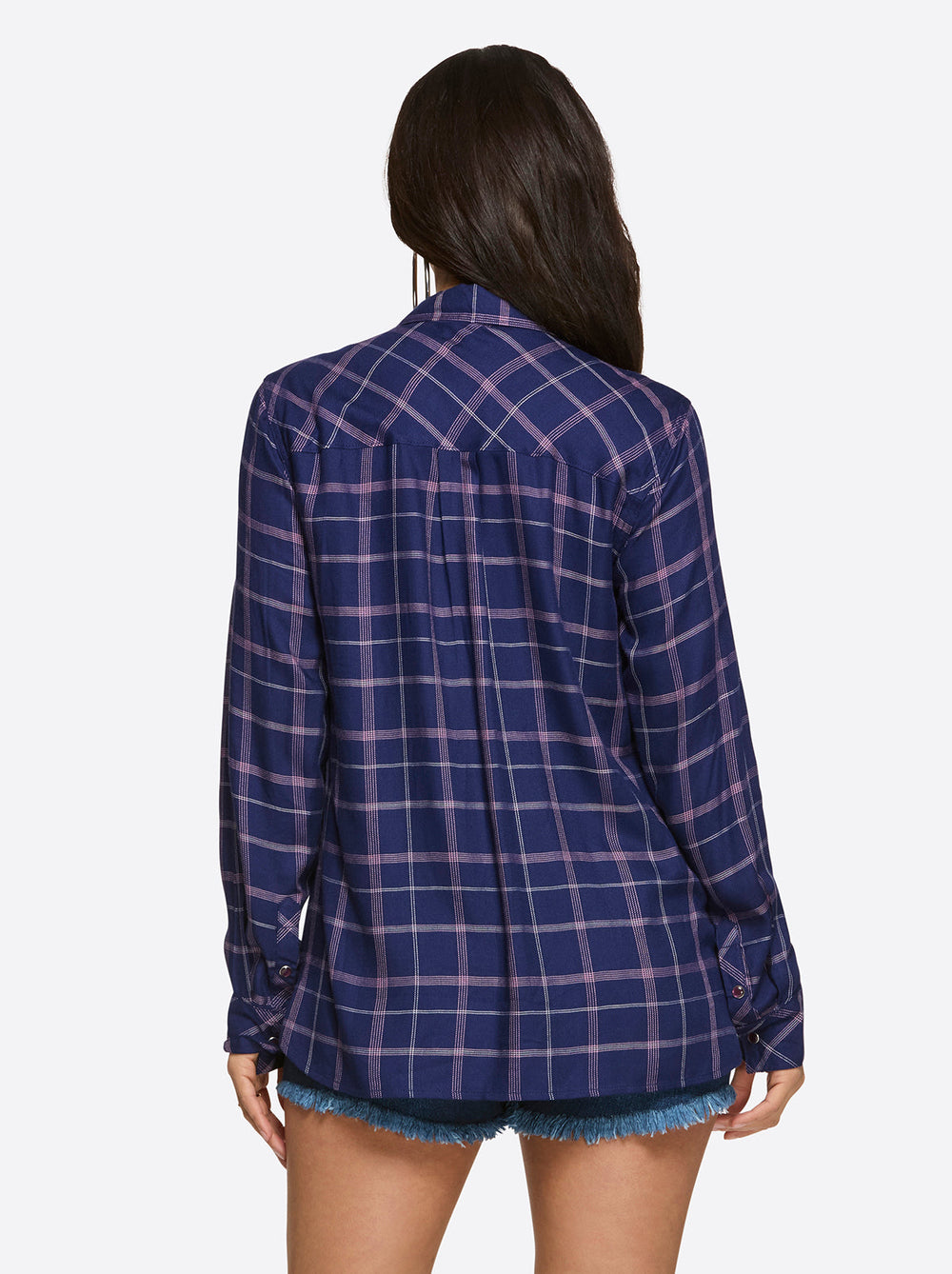 Women Petunia Shirt - Ocean Cavern Plaid | Jessica Simpson