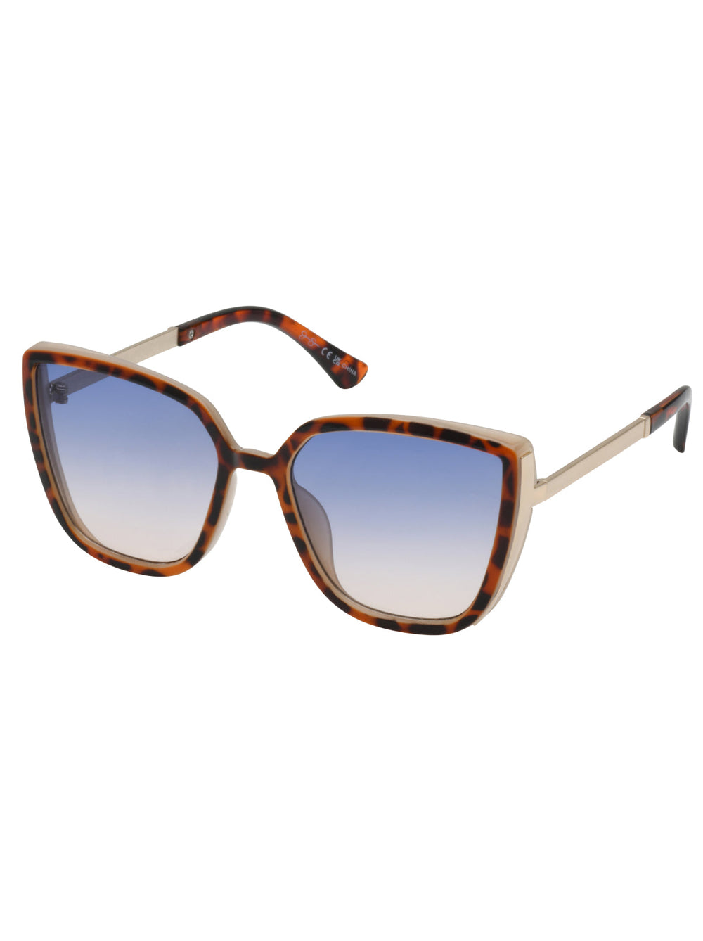 Accessories Cat Eye Sunglasses with Metal Temple - Tortoise | Jessica Simpson