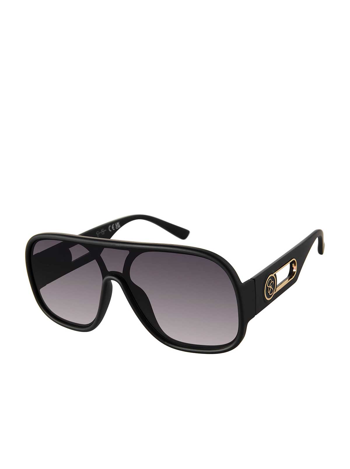 Accessories Modern Shield Aviator Sunglasses - Matte Black | Jessica Simpson
