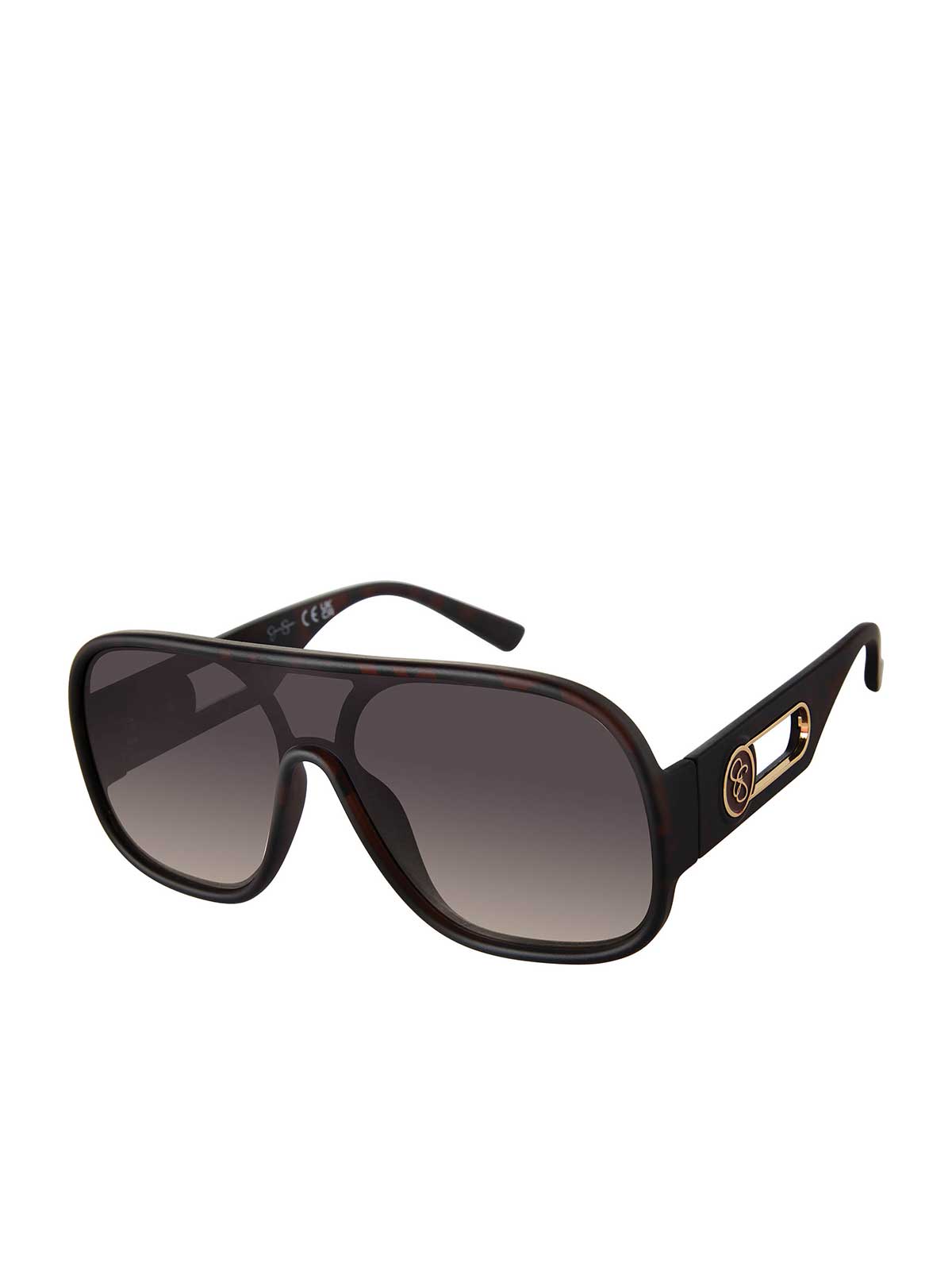 Accessories Modern Shield Aviator Sunglasses - Matte Tortoise | Jessica Simpson