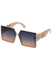Accessories Oversized Metal Accent Square Sunglasses - Matte Nude | Jessica Simpson