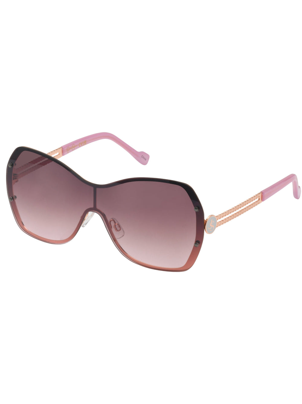 Accessories Frameless Metal Shield Sunglasses - Rose Gold & Rose | Jessica Simpson