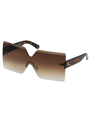 Accessories Frameless Shield Sunglasses - Tortoise | Jessica Simpson