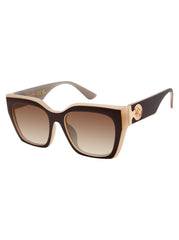Accessories Retro Two Tone Cat Eye Sunglasses - Brown & Nude | Jessica Simpson