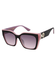 Accessories Retro Two Tone Cat Eye Sunglasses - Black & Mauve | Jessica Simpson