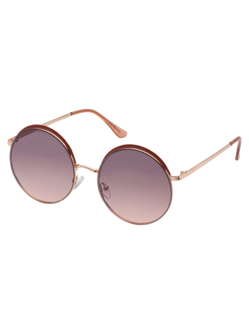 Accessories Vintage Round Metal Sunglasses - Rose Gold & Tan | Jessica Simpson