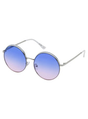 Accessories Vintage Metal Round Sunglasses - Silver & White | Jessica Simpson