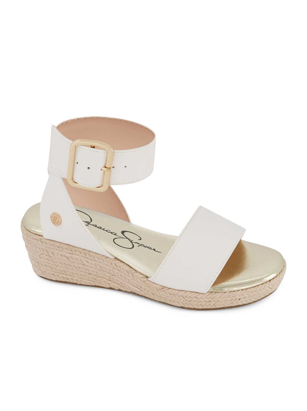 Women Girls' Asha Cuff Wedge Sandals - White | Jessica Simpson