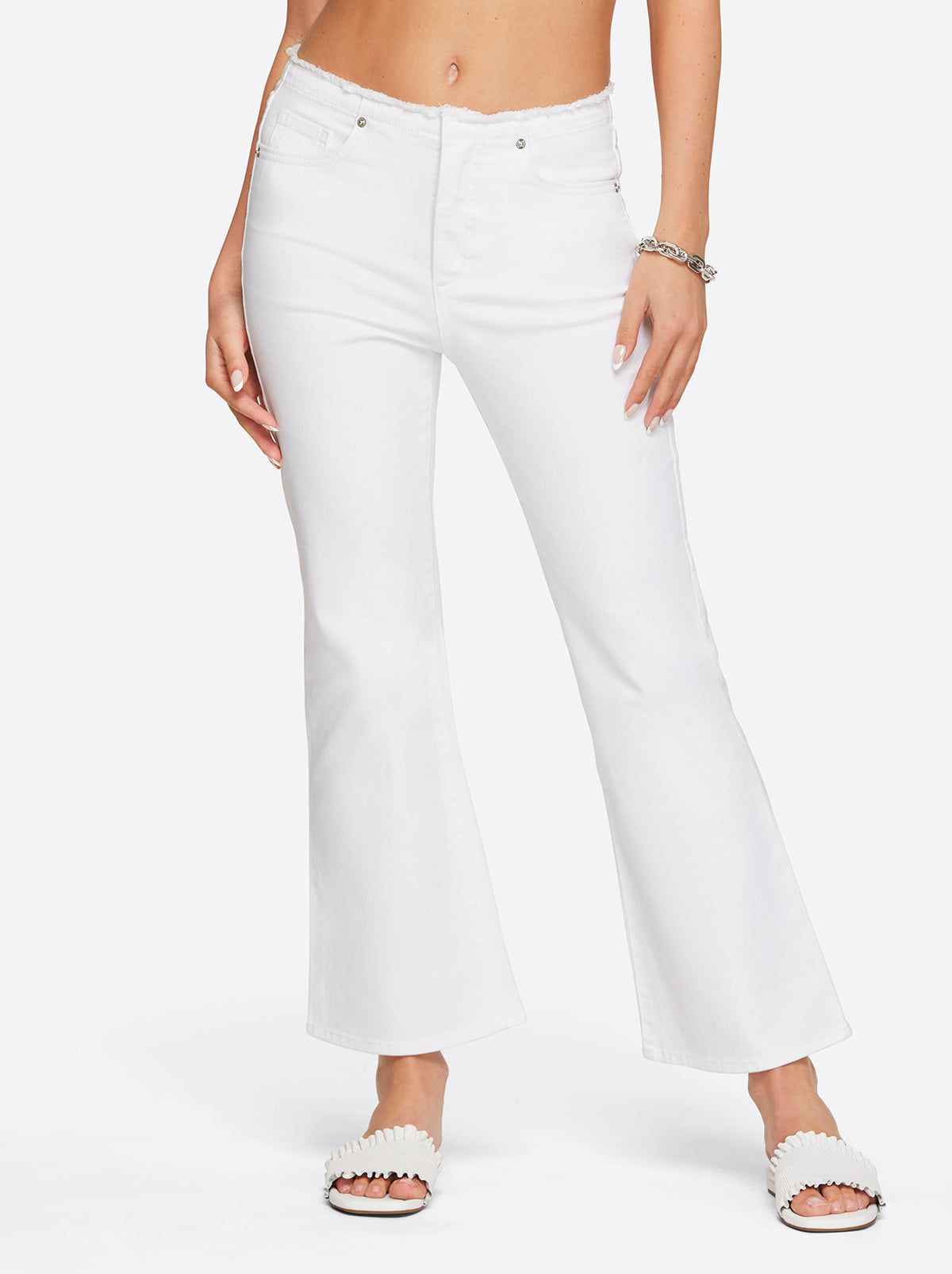 Women Love Song High Rise Crop Flare - White | Jessica Simpson