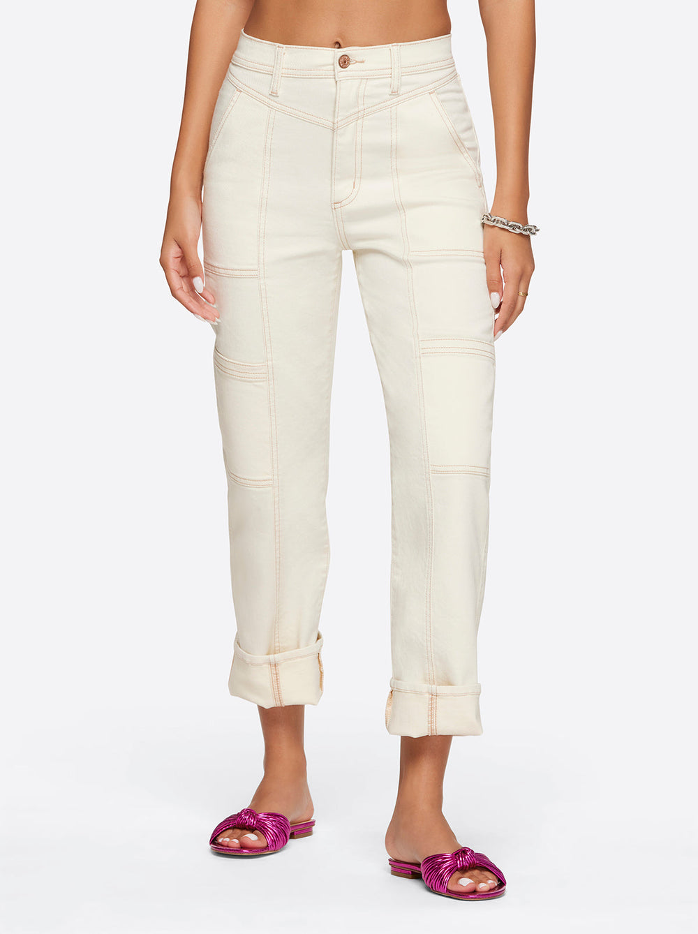 Women Straight Cargo Ankle - Ecru | Jessica Simpson